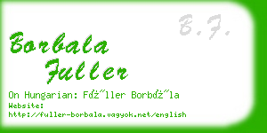 borbala fuller business card